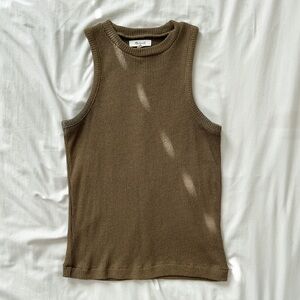 Madewell Earthy Green Knit Tank Top